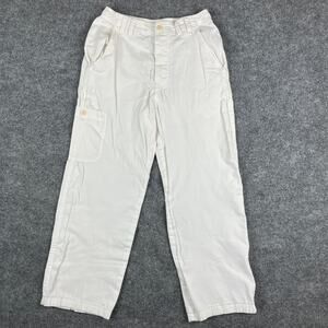 Cargo Pants Womens Size 29 White Casual Utility Relaxed Fit Cotton Blend